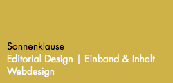 Sonnenklause Editorial Design | Einband & Inhalt Webdesign